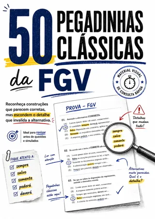 Capa do bônus 50 Pegadinhas Clássicas da FGV
